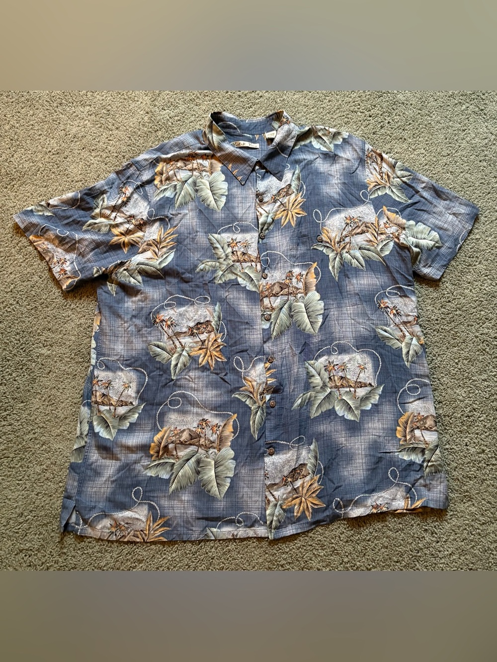 Batik Bay Hawaiian Shirt Mens Size 2XLT Button Up Short Sleeve Beach Resort